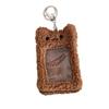 Cute Plush Cartoon Bear Photocard Holder Photo Holder Cute Keychain ID Student Card Case Credit Protector Stationery Card Holder