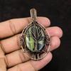 Tree Of Life Serpentine Gemstone Pendant Copper Wire Wrapped Pendant Copper Jewelry Handmade Pendant Gemstone Copper Jewelry Gift For Him