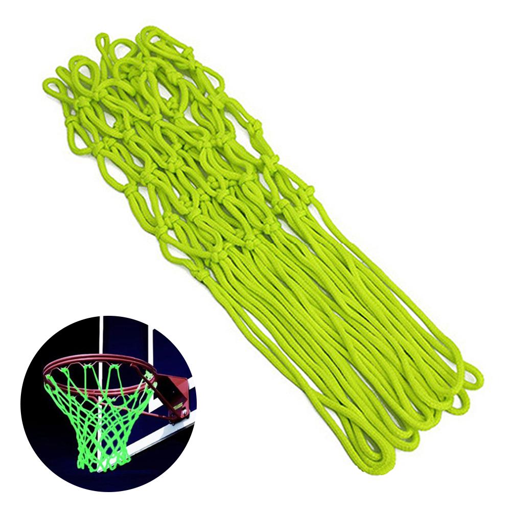 Nightlight Basketball Net Nylon Glowing Basketball Hoop Rim Net 12 Loops Standard Size Glowing Basketball Net Sun