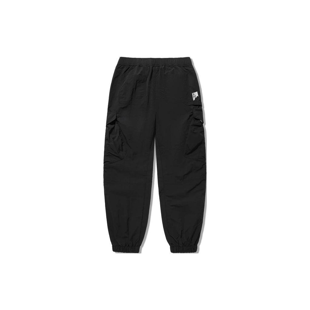 Li Ning Однотонные Свободного Кроя Повседневные Трикотажные Спортивные Брюки Мужские низ Черный AYKU699-1