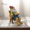 Открытый сад Санта-украшение милый ремесло из смолы устойчивый к атмосферным воздействиям стул фигурка карликового гнома статуэтка Скульптура двор газон украшение для рабочего стола