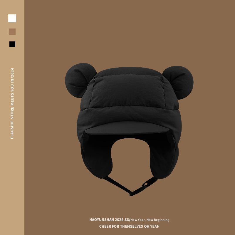 Милые Микки Маус Уши Пух Хлопок Женская Зима Велоспорт Ветрозащитный Теплый Защита Ушей Шапка Пилота Лыжная Шапка Мужская