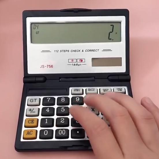 Солнечный калькулятор, энергосберегающий, складной, портативный, с большим экраном, 112-шаговый обзор, мини-калькулятор с непрерывным плюсом, школьные принадлежности