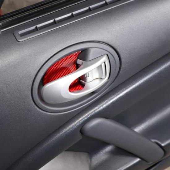Red Carbon Fiber Inner Door Bowl Trim Panel For Mitsubishi ECLIPSE 2006-2011