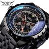 Jaragar Blue Glass Design Automatic Watch Stainless Steel Date Clock Luminous Men Business Mechanical Wristwatch
