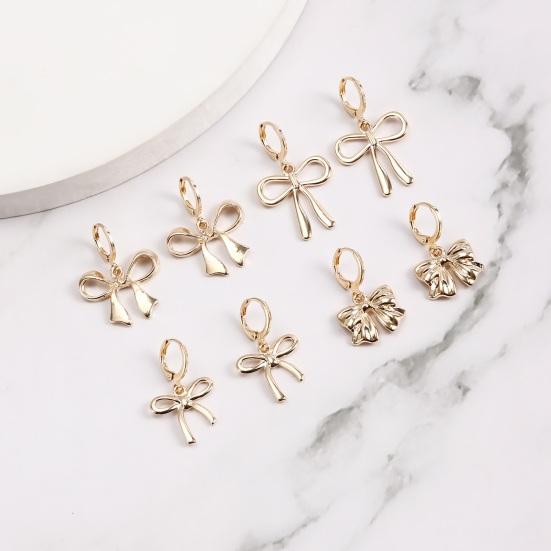 1 пара женских серег в форме гладких полых полированных бантов для украшения ушей, ювелирных изделий для выпускного вечера