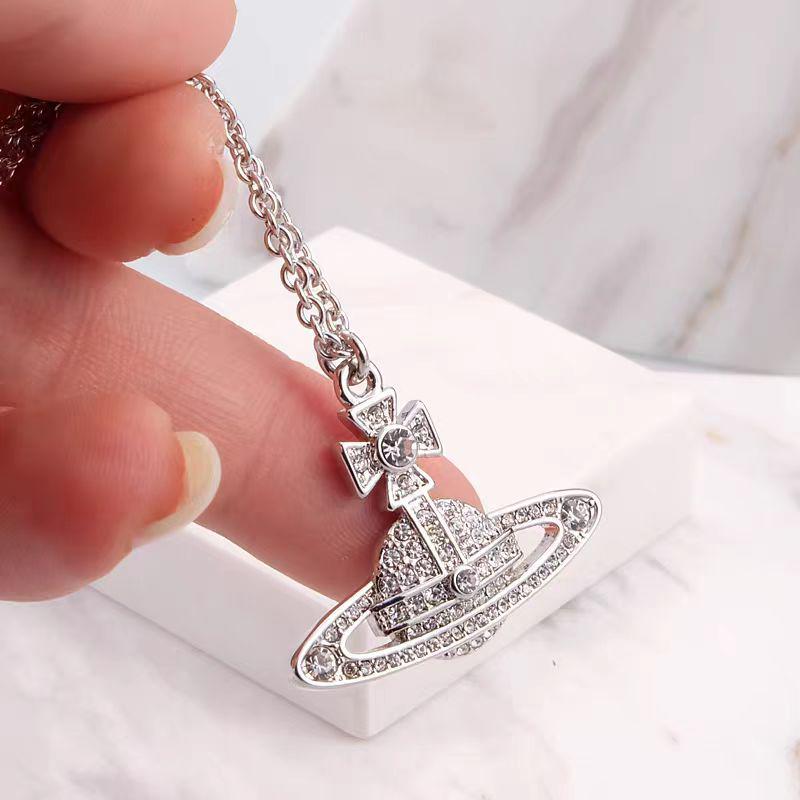 Ожерелье «Сатурн» с бриллиантами класса люкс - Женская модная универсальная цепочка для ключицы