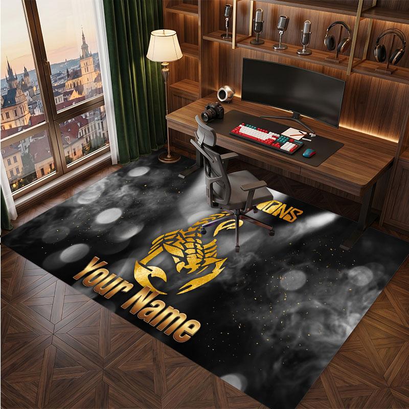 Scorpions Personalized Crystal Velvet Carpet, Customized Name Text Soft Anti‑Slip Rug for Living Room Bedroom