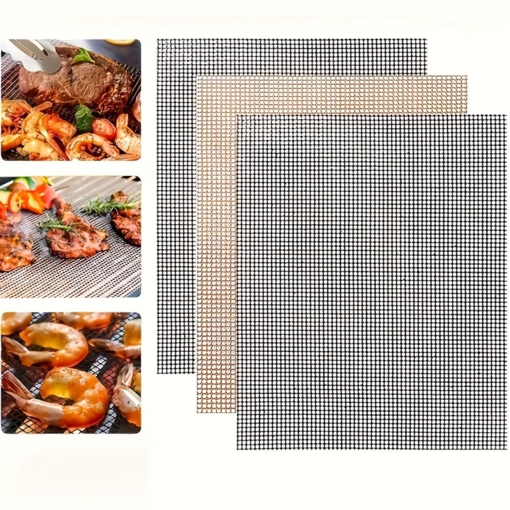 3PCS Heat Resistant BBQ Grilling Net Mesh Barbecue Liner Barbecue Accessories Barbecue Pad Picnic