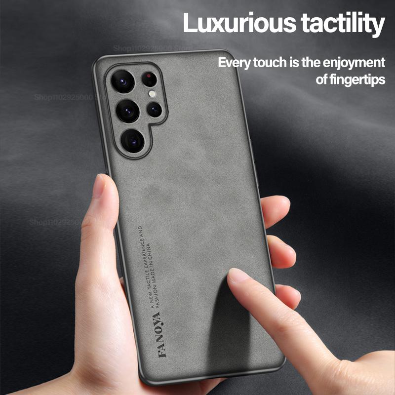 S26 S25 Ultra Plus Case Luxury Sheepskin Leather Phone Case For Samsung Galaxy S26 S25 S24 S23 S 26 Ultra Plus Cases Back Cover