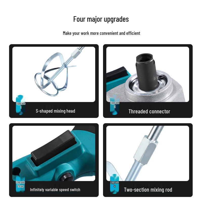 Ручной электрический миксер высокой мощности для бетона, цемента, штукатурки, краски и шпатлевки