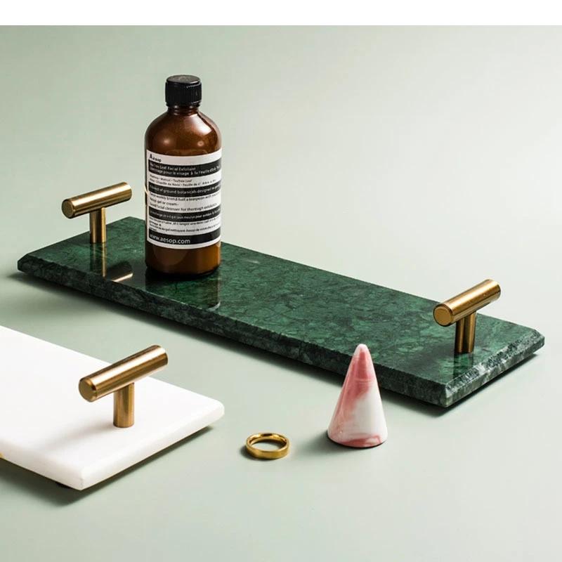 Прямоугольные подносы с мраморной текстурой Декоративный керамический поднос для хранения Контейнеры для косметики Полка-органайзер Тарелка для банных принадлежностей