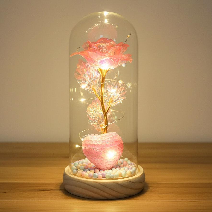 Eternal Flower Rose Glass Cover Gift Box Finished Mother's Day Gift Birthday Valentine's Day Gift for Girlfriend