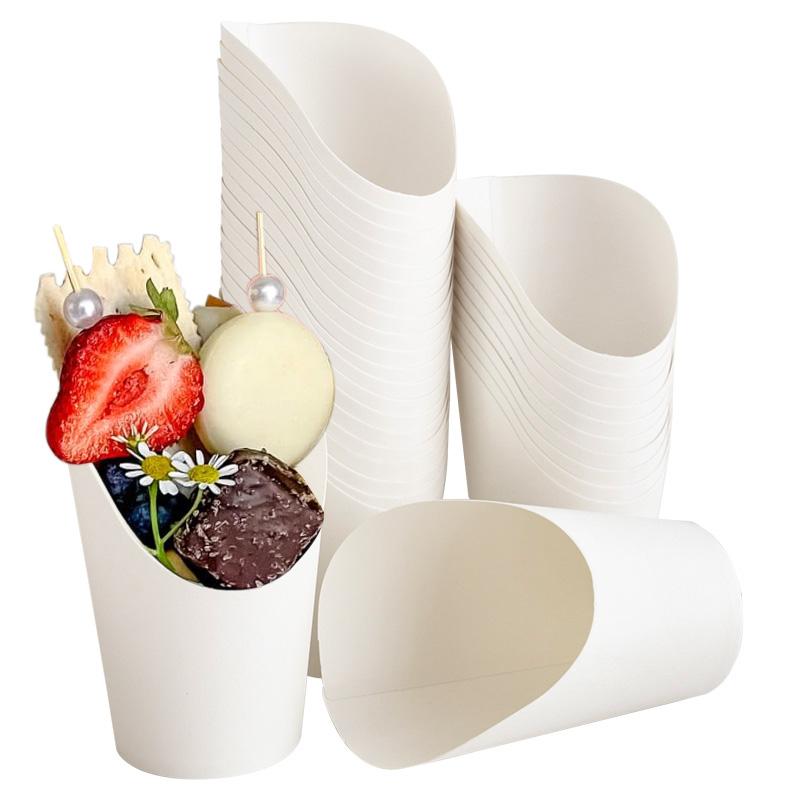 20/50 шт. Крафт-бумажный стакан для картофеля фри, одноразовый контейнер для конфет, закусок, десертов, принадлежности для украшения свадебной вечеринки, дня рождения