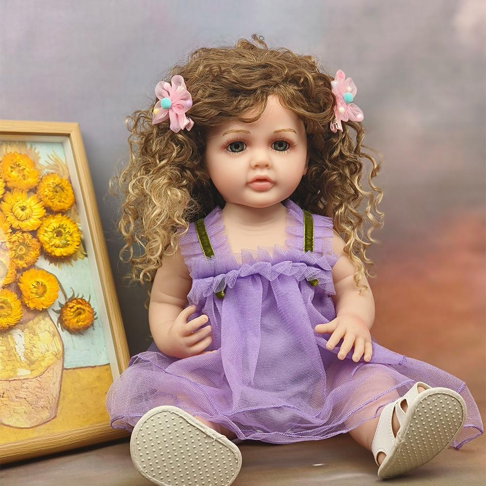 55 см полностью силиконовое тело Reborn Baby Doll Betty с модными африканскими взрывными волосами Прекрасная принцесса кукла для маленьких девочек Одежда для малышей Кукла Playmate Toys