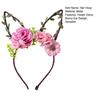 Ободок для волос с цветочным декором, дизайн с заячьими ушками, повязка на голову, косплей, реквизит для дня рождения, фотосессии, пасхальная вечеринка, головной убор