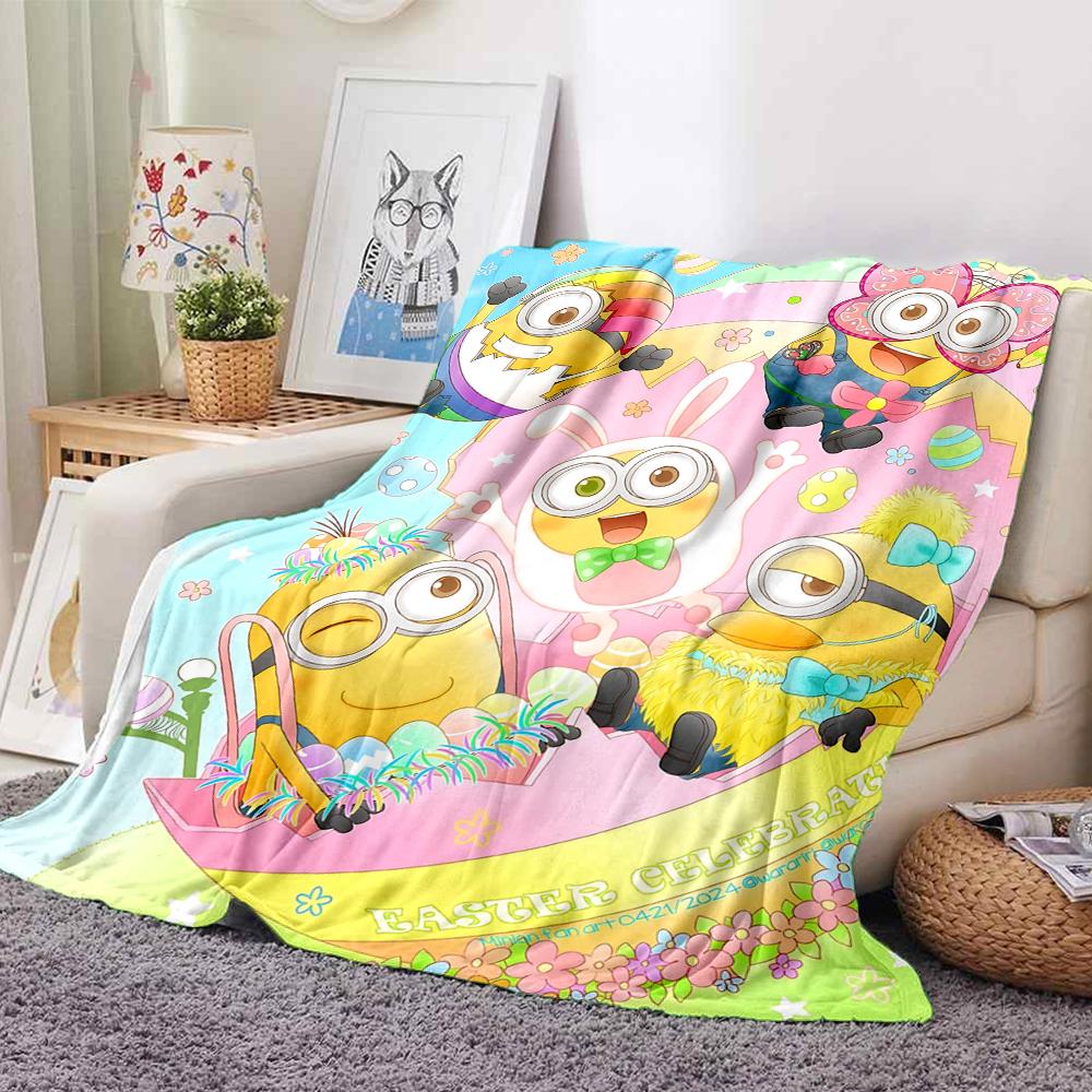 1Pc Christmas Minions Costumes Blanket Soft And Comfortable Casual Warm Camping Travel Christmas Halloween Gift M91756