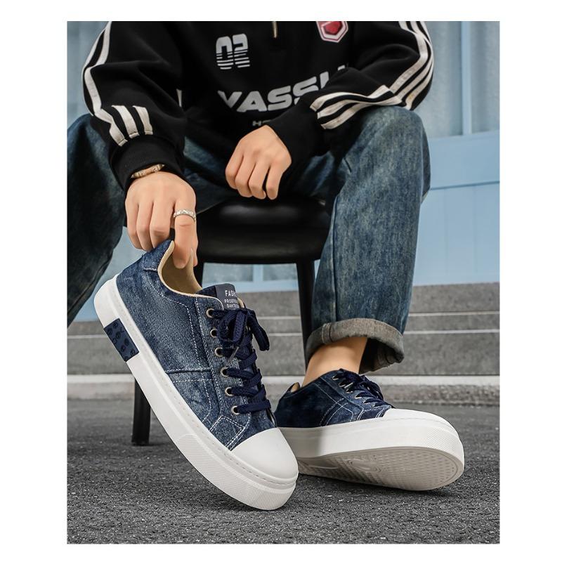 Men S Canvas Shoes Breathable Casual Denim Sneakers For Autumn