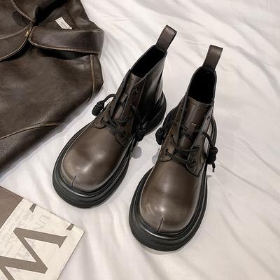 Осень и зима новая женская кожаная ретро-ветровка Мартин ботинки жареная улица толстая подошва Майяр короткие ботинки рабочие ботинки