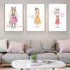 Nordic Ins Style Children's Room Decoration Kindergarten Modern Cartoon Little Girl's Decorative Painting Wall Art Canvas