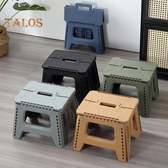 Plastic Folding Stool with Portable Handle Hold 400Lbs Lightweight Heavy Duty Outdoor Camping Hunting Picnic Fishing Mini Collapsible Chair Seat