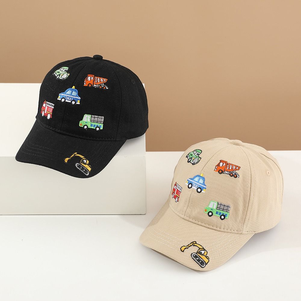 Cartoon Embroidered Baseball Cap Little Car Pattern Kids Sun Protection Cap Boys and Girls