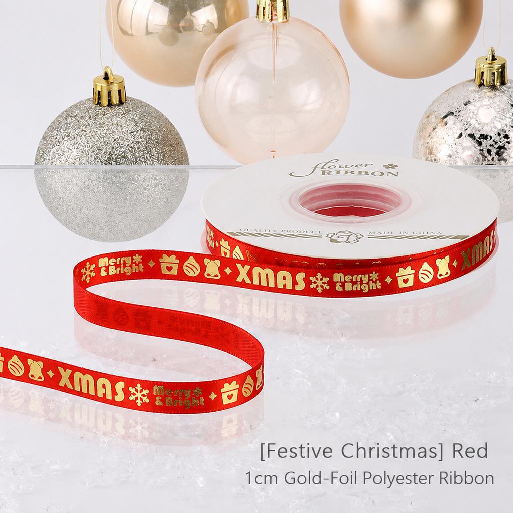 Polyester Ribbon Non-Snag Holiday Decorative Ribbon Christmas Decorative Ribbon Smooth For New Year Decoration Holiday Gift Home