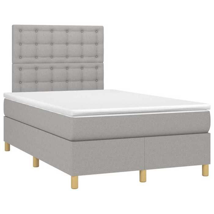 Maison Exclusive - Sommier à lattes de lit et matelas gris clair 120x190 cm tissu
