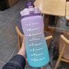 Gradient Color Large Capacity Sports Water Bottle with Straw and Bounce Cover