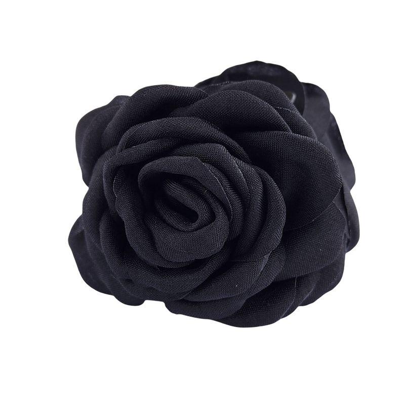 1pc Rose Fabric Flower Claw Clip, Amazon Popular Hair Accessory, Hair Tie, Ponytail Claw, Versatile Ball Head Claw Clip