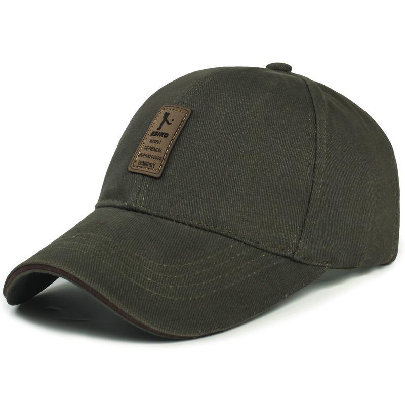 Spring Baseball Cap Men'S Versatile Sunscreen Fishing Hat Leather Label Fashion Casual Shade Cap