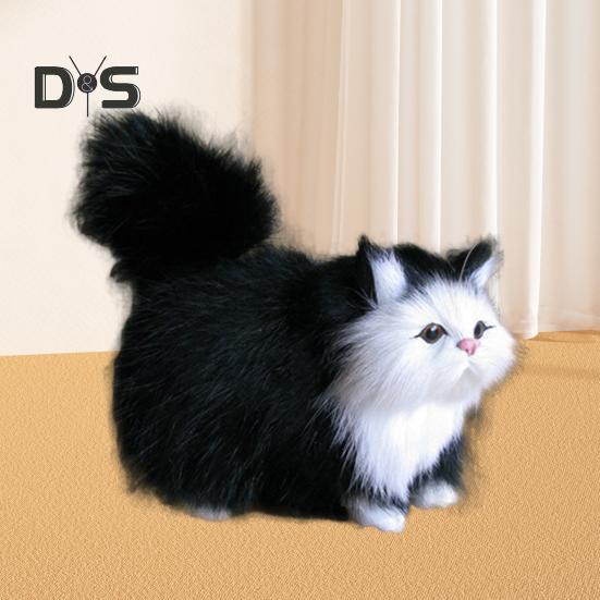 Имитация кошачьего орнамента, реалистичная плюшевая игрушка кошечка, искусственный мех, модель животных, пушистая кукла для кошек, подарок для детей, любителей кошек