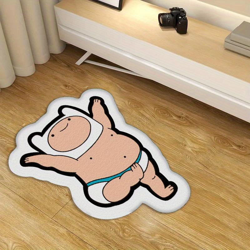 VIKAMA Fun Cartoon Rug Children's Bedroom Bedside Rug Living Room Playroom Soft Non-Slip Floor Mat Home Decor