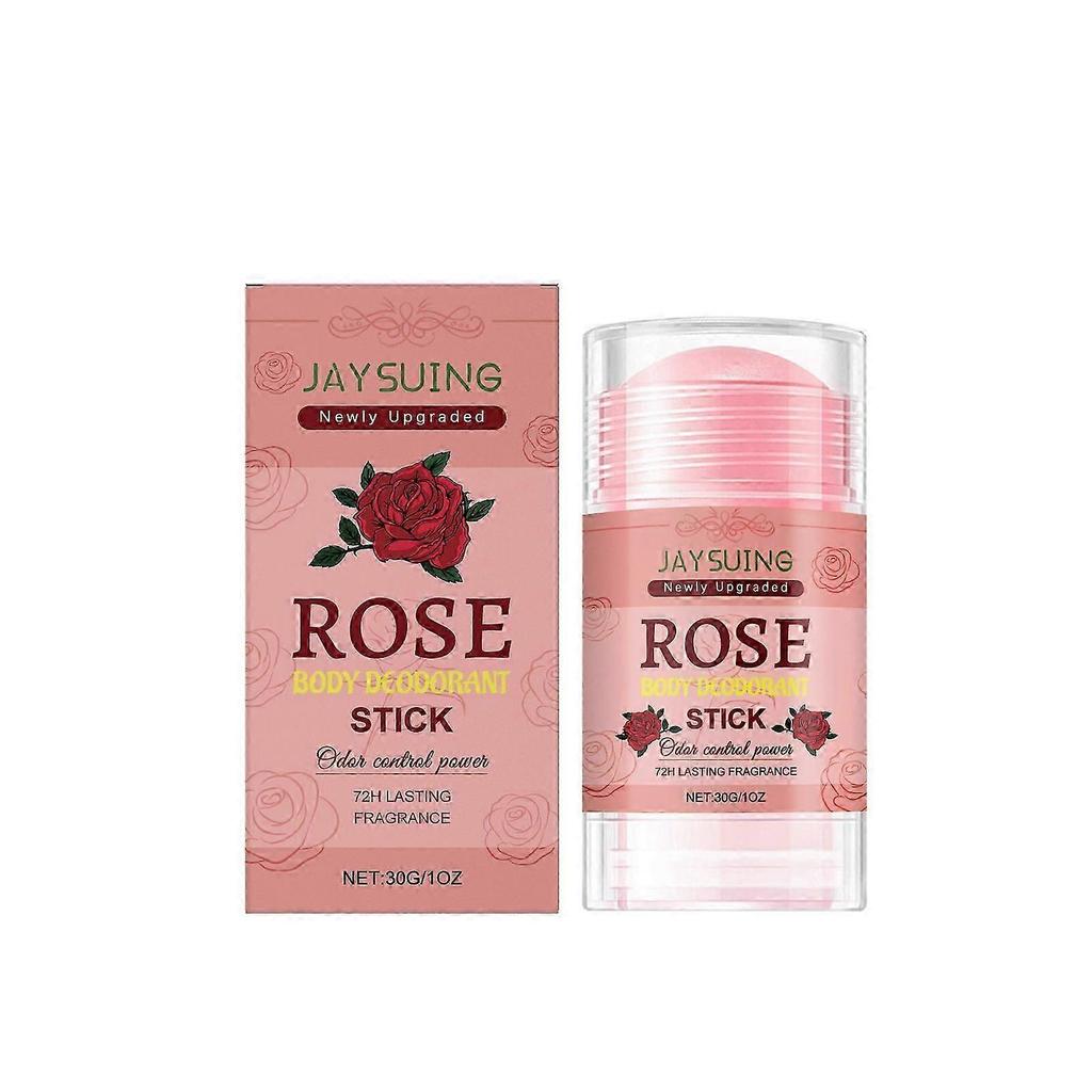 Jaysuing Body Care Stick with Rose Flavor, Natural Fragrance, Body Underarm Sweating, Odor Removal, Portable Stick