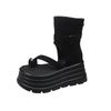 Foreign trade thick-soled Roman cool boots women's 2025 summer new fashion set toe high-top sandals rear zipper short boots