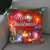 Christmas Light LED   Decoration 45x45cm Santa  Sled Village Color Ball Sofa Seat Pillow Sleeve  Cases