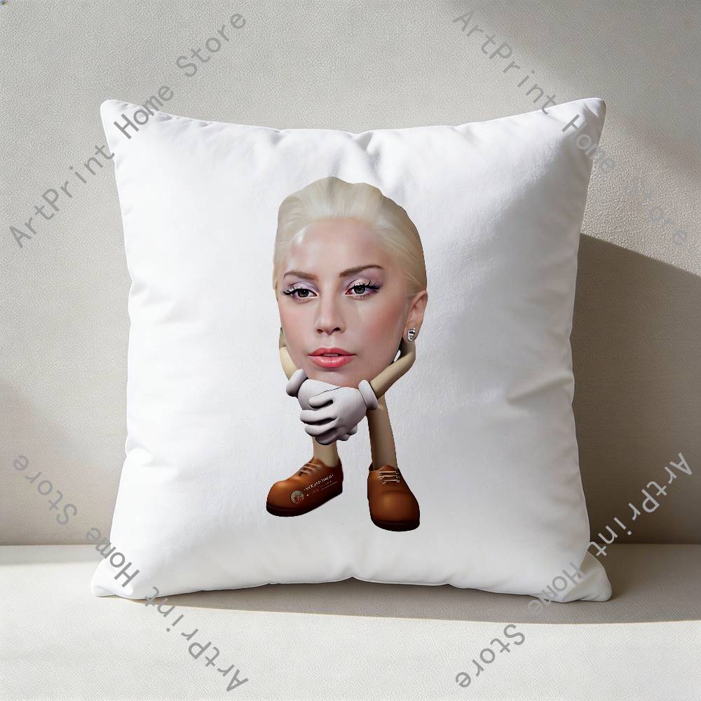 LLadyS GGagaS Pillowcase for Sofa Room Office Decor Printing Protector Cushion Cover Valentine gift Custom