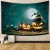 Halloween Party Decoration Tapestry Witch Pumpkin Wall Decoration Background Cloth Home Living Room Bedroom Decoration Tapestry