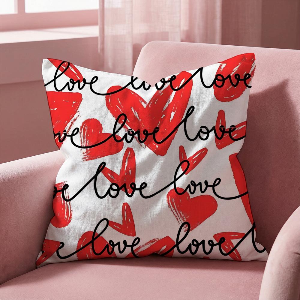 Holiday Valentines Day Cushion Cover MultiScene Pillow Cover for Home Car Reversible Soft Durable for Daily Use