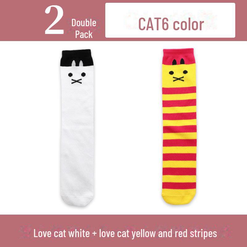 Весенние и осенние гольфы для девочек с милым рисунком - гольфы средней длины для детей и младенцев