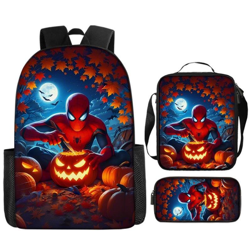 Spider-Man Backpack Set for Kids Toddler Halloween Backpack 3 Piece School Bag Street Style