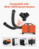 Diesel Heater Pipe Duct Vent Kit, 75mm Heater Pipe Warm Air Outlet Vent Set with Y-Shaped Connector & Air Duct Clamps, Parking Heaters Air Ducts Vent