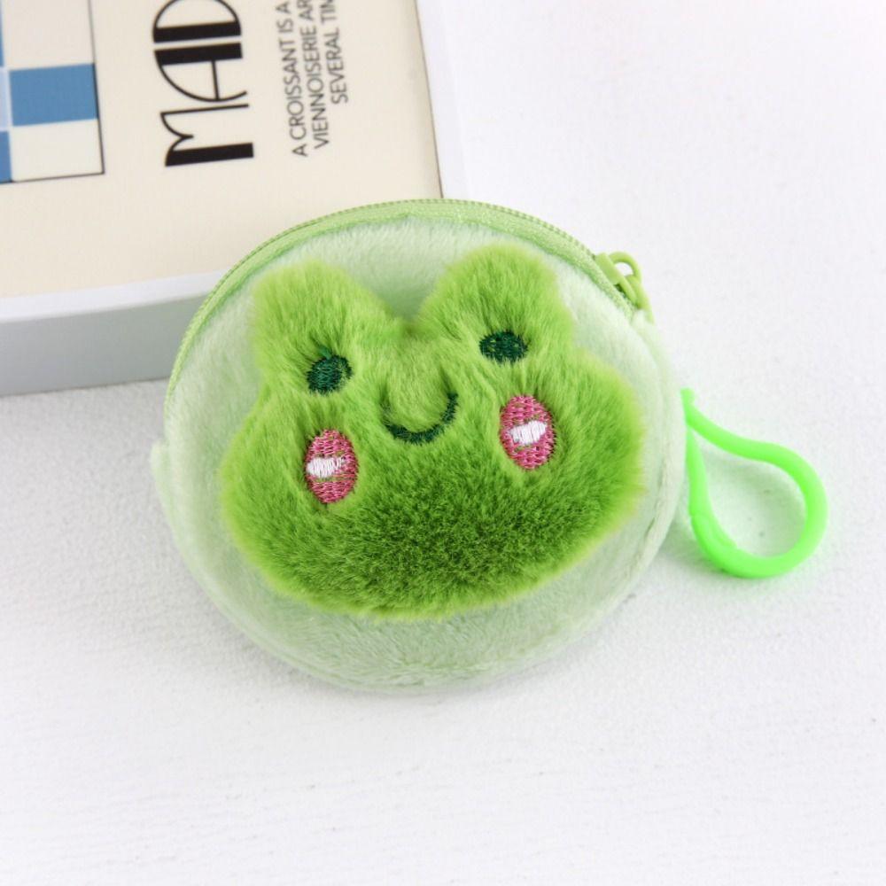 Mini Cartoon Plush Coin Purse Cute Lipstick Storage Bag Durable Headphone Bag Travel