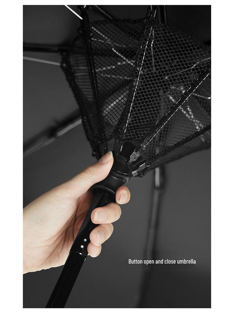 Men's High-End Folding Umbrella with Cooling Fan, Charging Sunscreen, Sunshade, and Rain Protection.