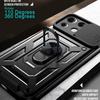 Luxury Sliding Lens Protection Armor Case For iPhone Samsung Huawei Xiaomi Redmi Magnetic Ring Shockproof Cover