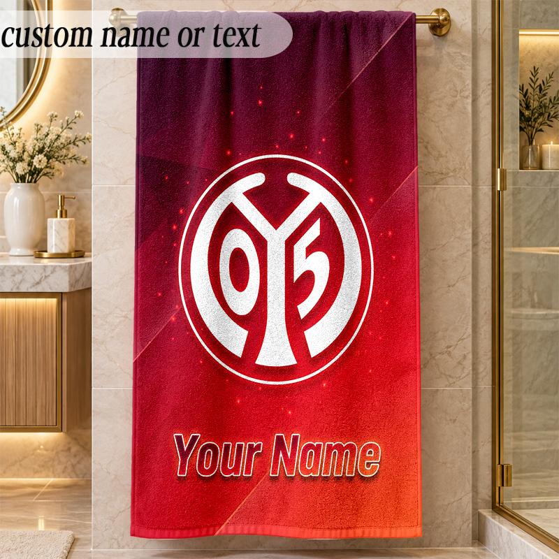 Beach TowelMainz 05 Custom Name Text Personalized Soft Towel for Beach Pool Indoor Home Decor Gift