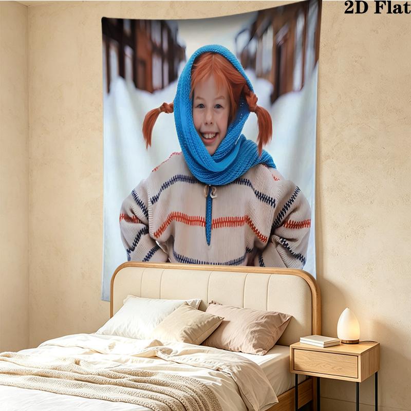 Pippi Wall Tapestry Aesthetic Wall Hanging Printed Fabric Blanket Decorative Tapestries For Bedroom Living Room Home Decor