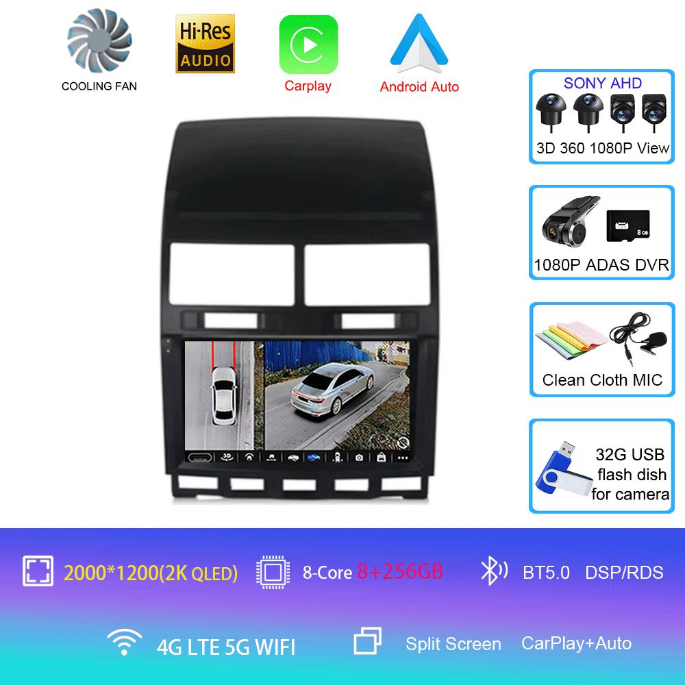 Автомагнитола Android 14 Carplay Auto Для Volkswagen Touareg GP 2002 - 2010 Навигация GPS Мультимедийный плеер Стерео видео wifi+4G BT