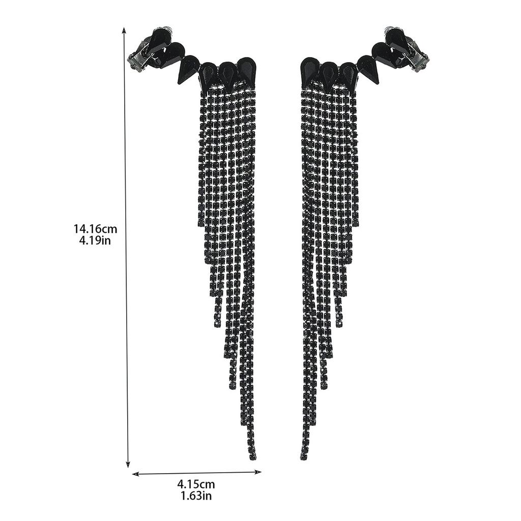 Ретро классические черные длинные серьги с кисточками для женщин вечерние танцевальные серьги для выступлений