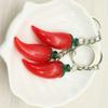 3Pcs Fashion Unisex Resin Red Chili Key Chain Key Ring for Bags Accessories
